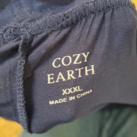 Cozy Earth Blue White Polka Dot Short Sleeve Bamboo Pajama Set Size 2XL-3XL - Picture 10 of 11